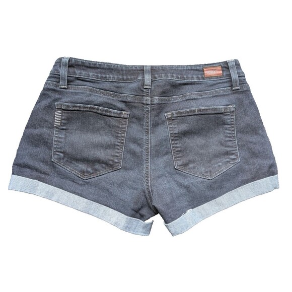 PAIGE Women Short Jimmy Jimmy Dark Wash Cuffed Denim Mid Rise Size 28 - Picture 3 of 10